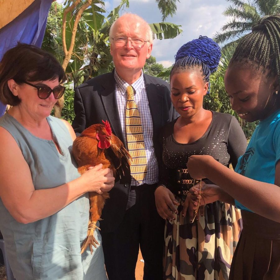 Andrew and Karen Eustace received a chicken